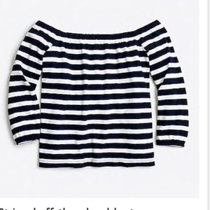 J.Crew Striped off-the-shoulder top